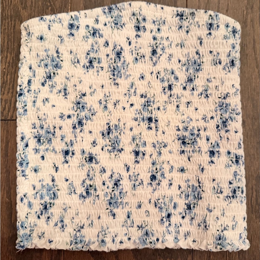 Garage Blue and White Tube Top
